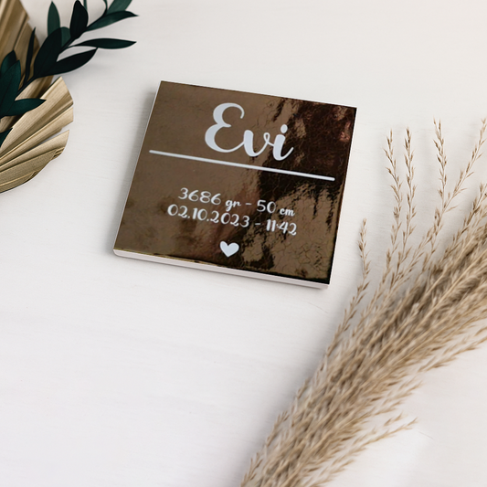 Tegeltje met tekst | Gepersonaliseerde geboorte tegel
