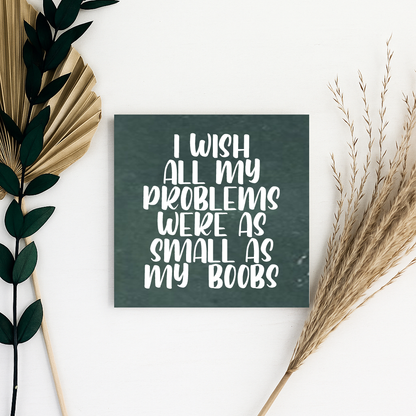 Tegeltje met tekst | Problems small as my boobs