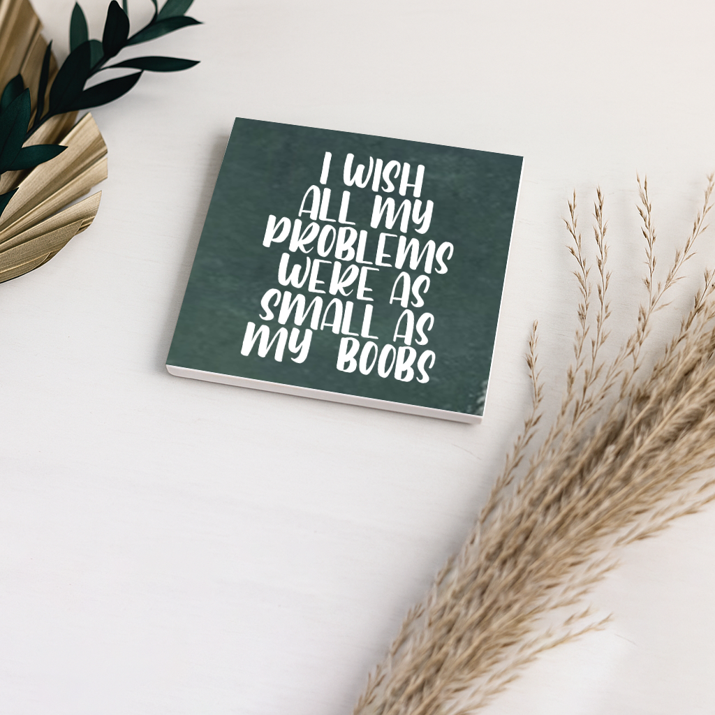 Tegeltje met tekst | Problems small as my boobs